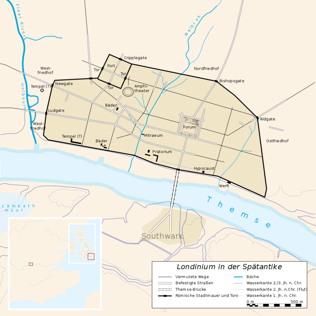Londinium 400 AD Stadtkarte